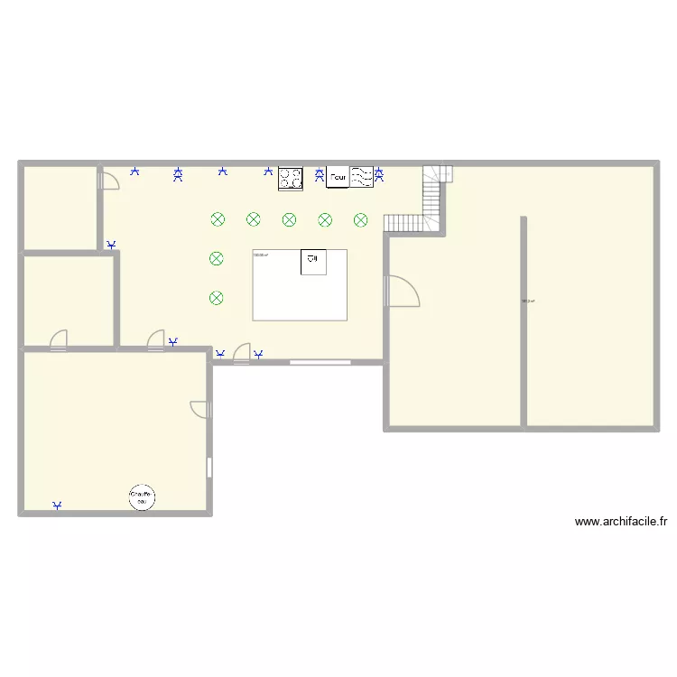 Maison. Plan de 5  et 384 m²