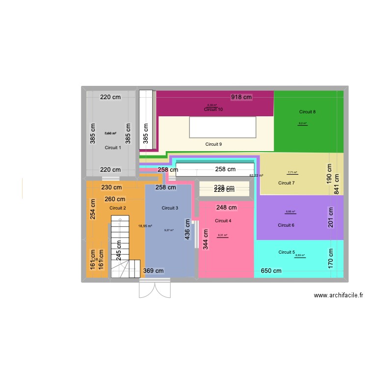 Jonlet-Steen. Plan de 5 pièces et 93 m2