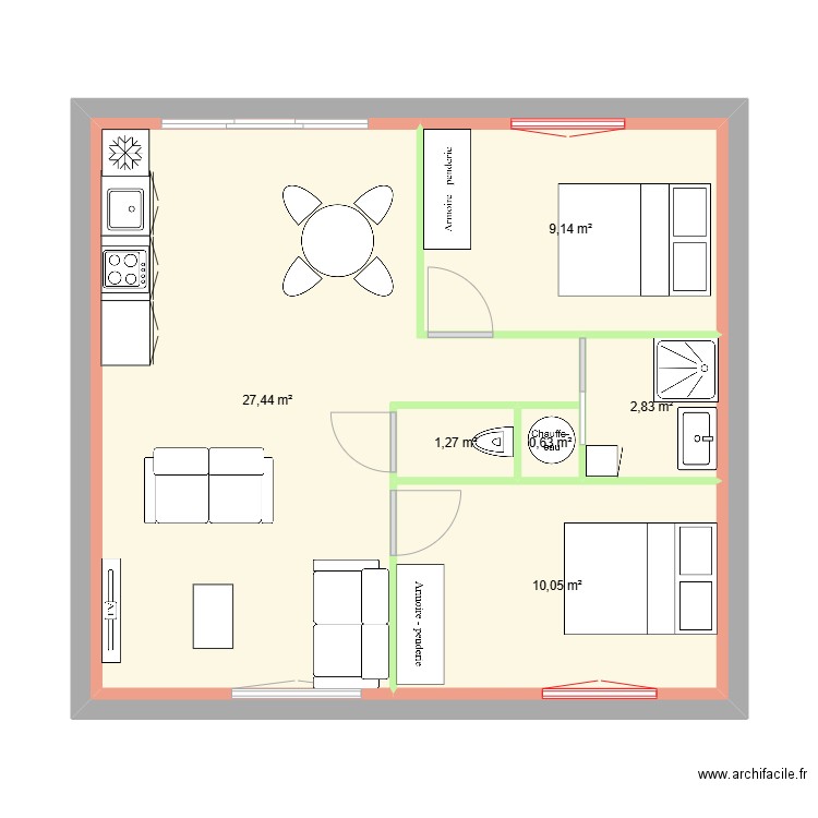 T3 M. COLOMB - SOUS-SOL. Plan de 7 pièces et 108 m2