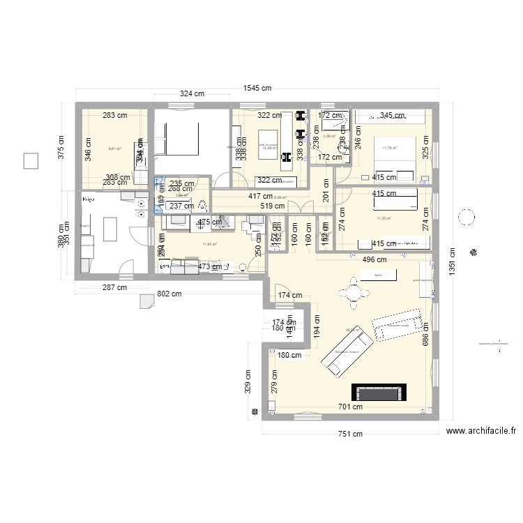 PLAN PERTUIS APRES. Plan de 11 pièces et 118 m2