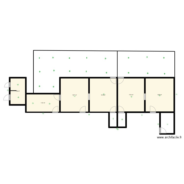 BOULLANGERIE. Plan de 6 pièces et 93 m2