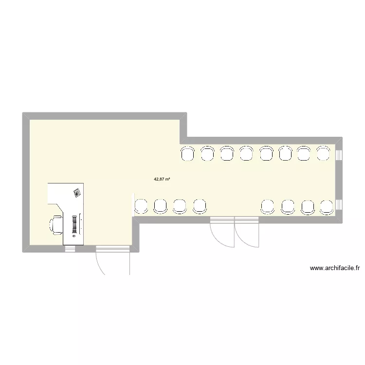 salle attente. Plan de 