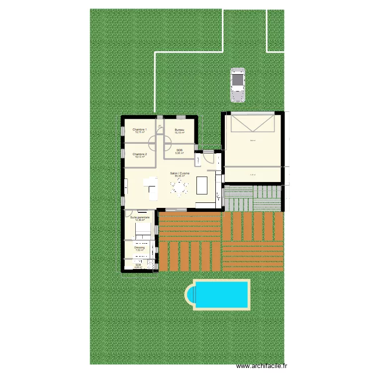 Maison V3. Plan de 11 pièces et 179 m²
