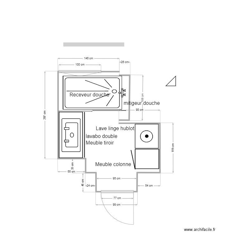 sdb littré 3. Plan de 0 pièce et 0 m2