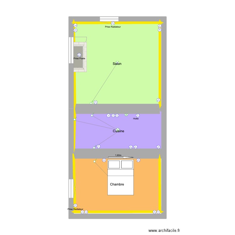 JUMEAUX ARVELO. Plan de 17 pièces et 58 m2