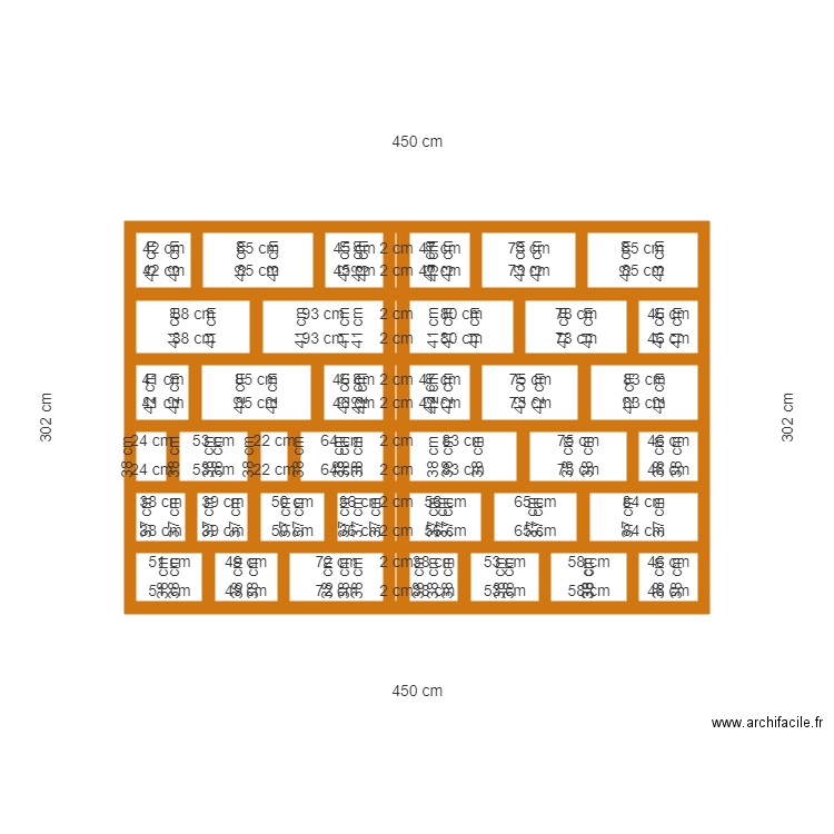 terrasse. Plan de 44 pièces et 9 m2