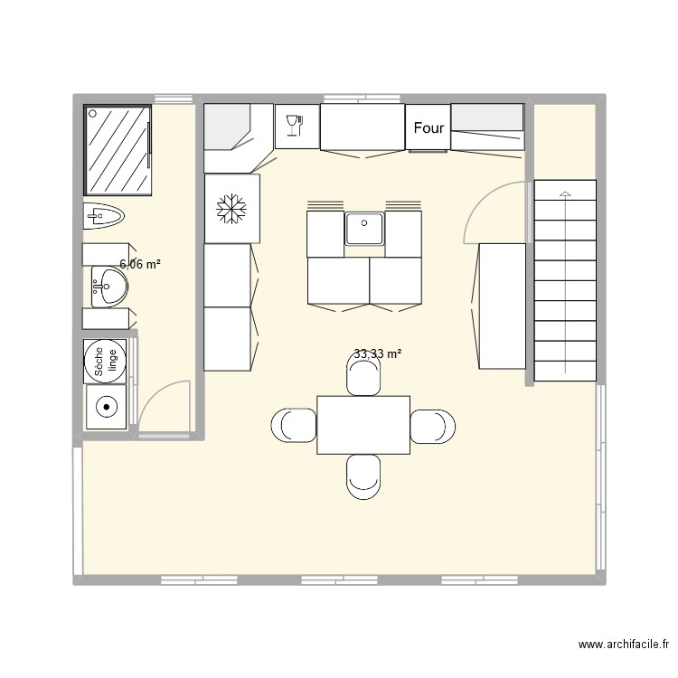 chertsey. Plan de 2 pièces et 39 m2