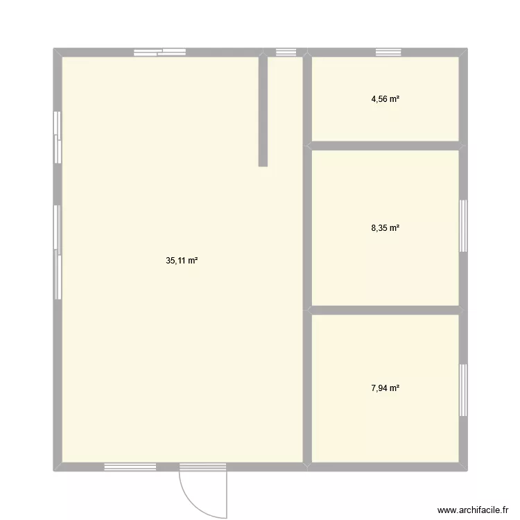 plan 1. Plan de 4  et 56 m²