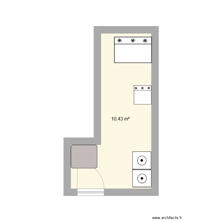 Cellier. Plan de 1 pièce et 10 m2