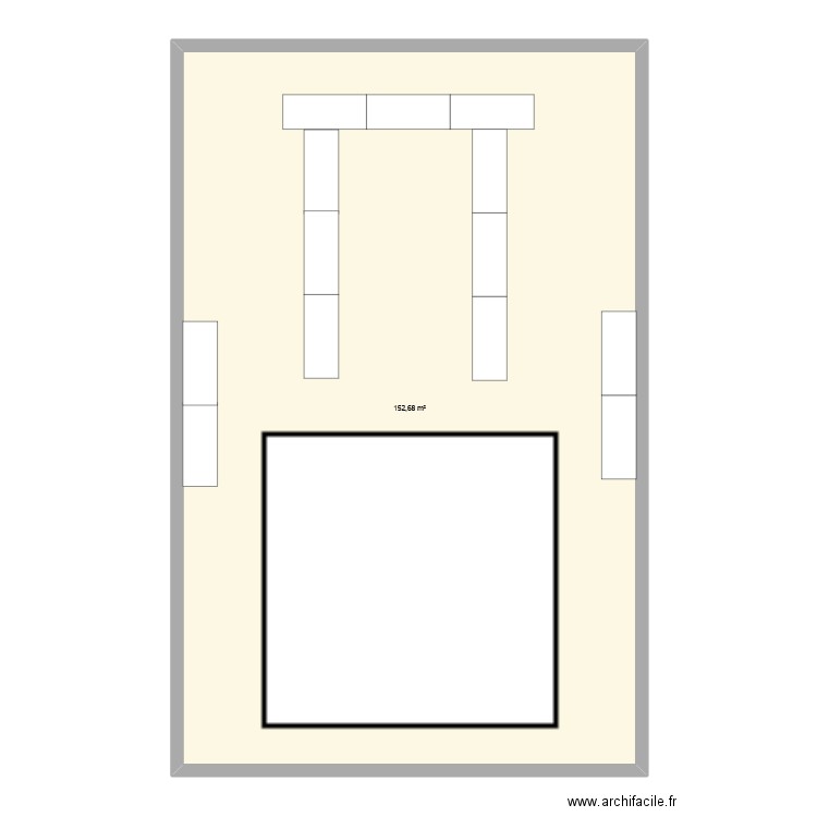 Salle des fêtes. Plan de 1 pièce et 153 m2