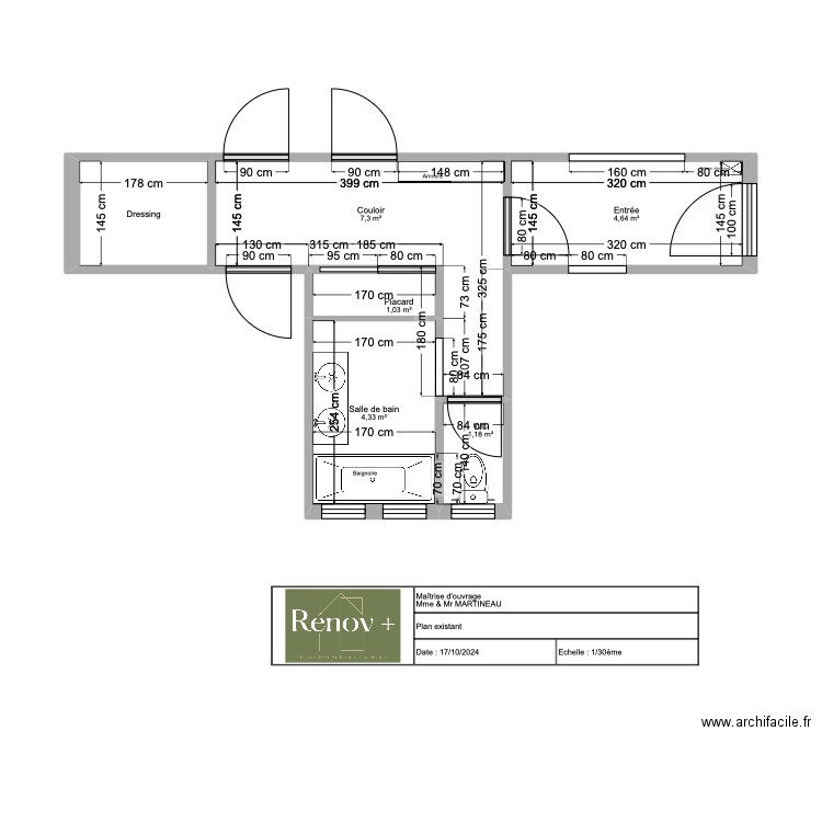 Projet Carmélites . Plan de 6 pièces et 21 m2