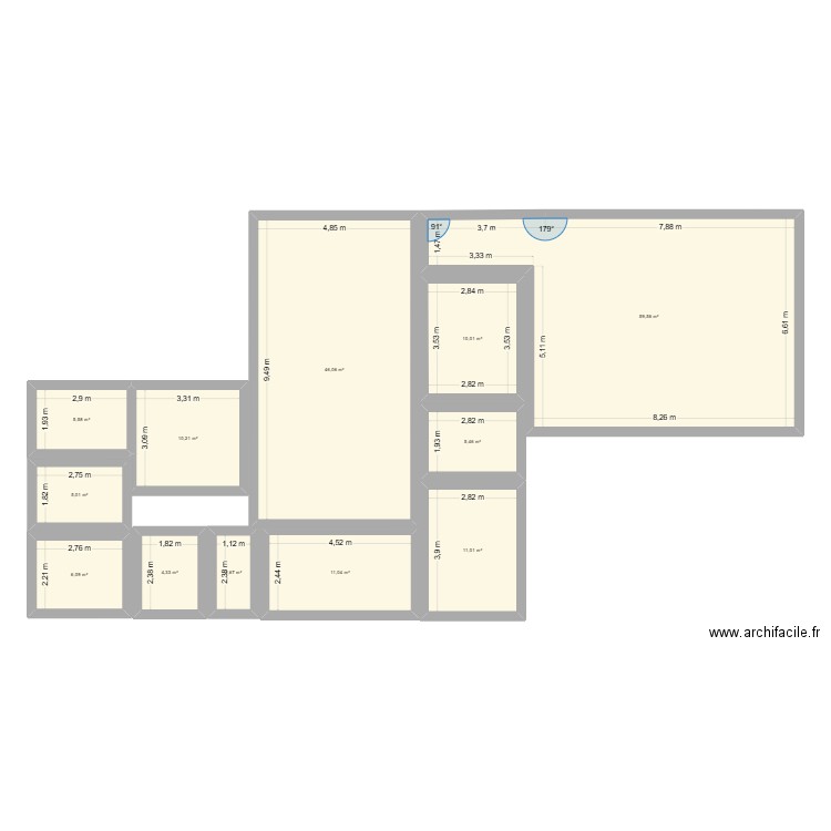 maison vare 2. Plan de 12 pièces et 177 m2