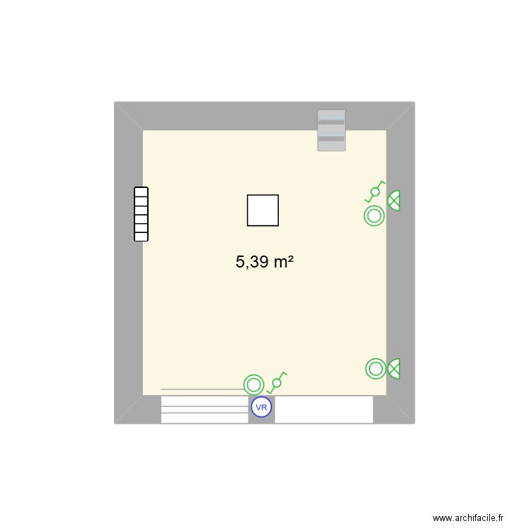 Box 4. Plan de 1 pièce et 5 m2