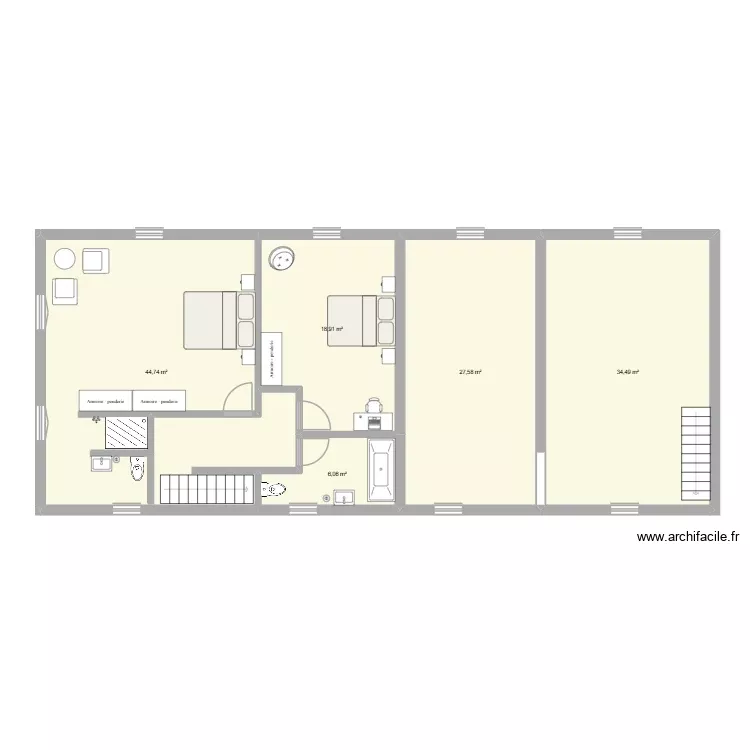 TAV 1 ETAGE. Plan de 5 Pièces et 132 m² TAV 1 ETAGE. Plan de 5 Pièces et 132 m²