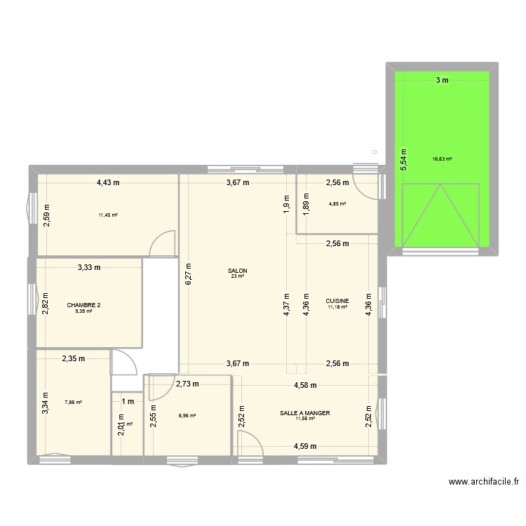 AVEC TERASSE. Plan de 10 pièces et 105 m2