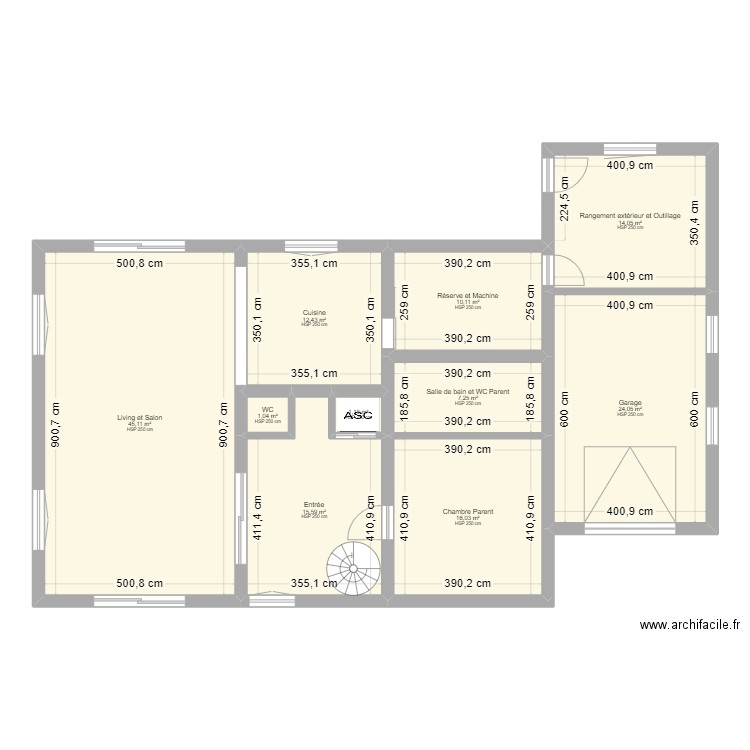 Maison future Guy. Plan de 10 pièces et 147 m2