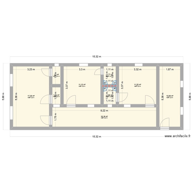 PLAN DJAFAR 1. Plan de 9 pièces et 72 m2