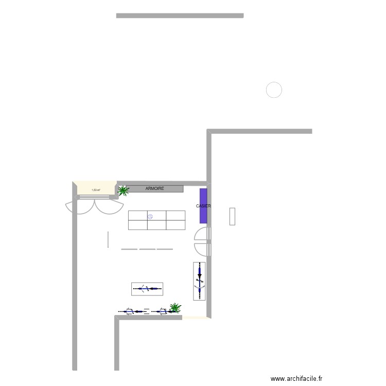 MARINA + SHOWROOM. Plan de 1 pièce et 2 m2