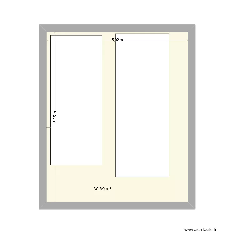 Garage Puy. Plan de 1  et 30 m²