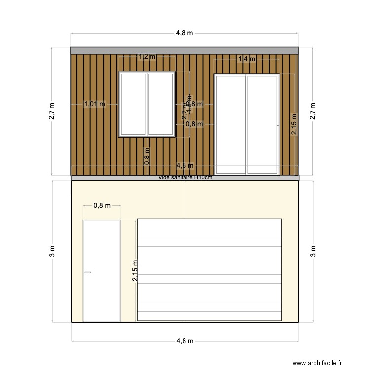 Plan en coupe. Plan de 0 pièce et 0 m2