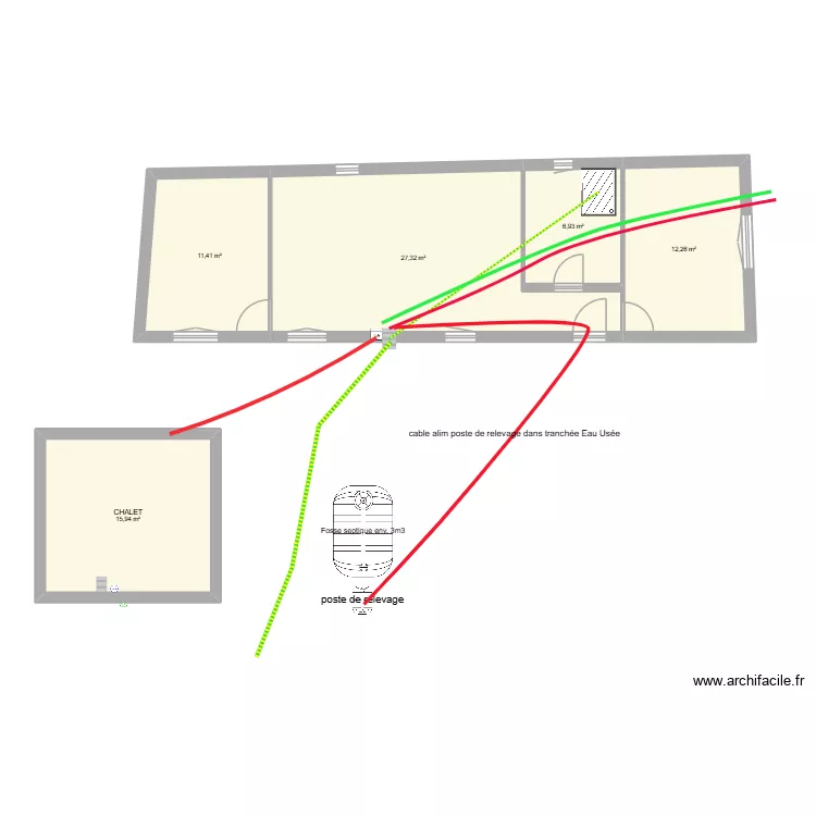 maison placy TERRE. Plan de 5  et 74 m²