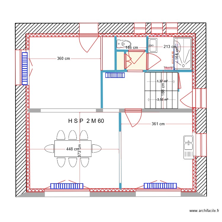 BRANCIARD Anne. Plan de 7 pièces et 188 m2