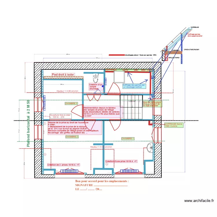 BRANCIARD Anne. Plan de 20  et 525 m²
