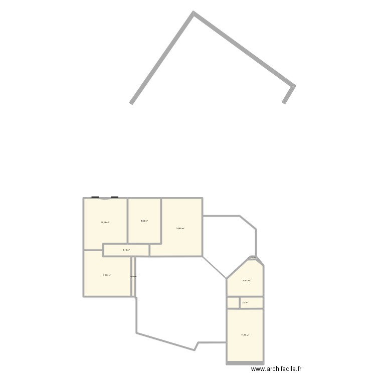 Aiffres plan maison. Plan de 10 pièces et 71 m2