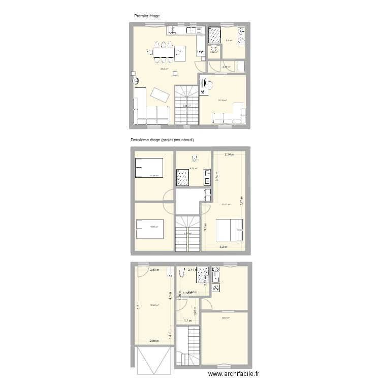 Pierre de Bayard 2. Plan de 14 pièces et 154 m2