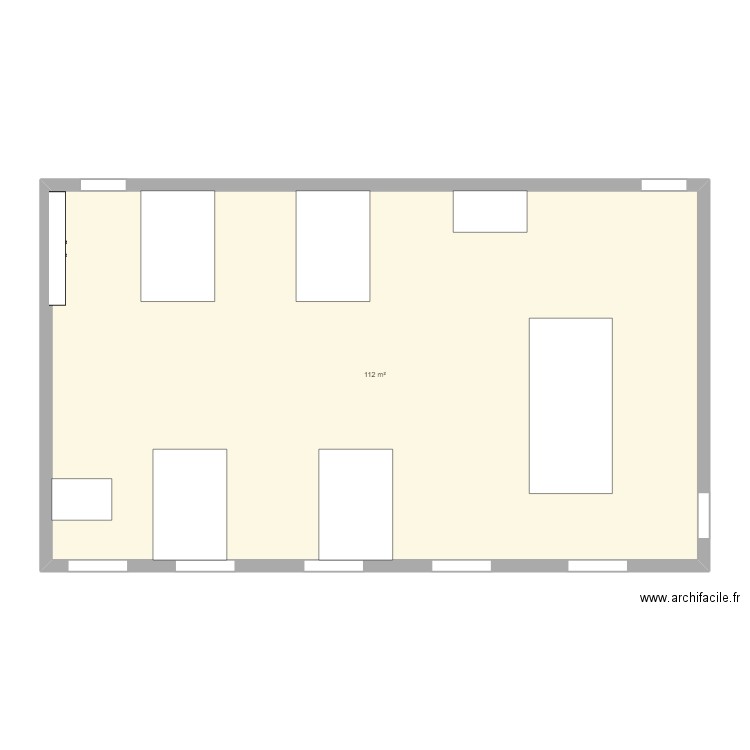 1 Réalisation d\'un plan 2D simple. Plan de 1 pièce et 112 m2