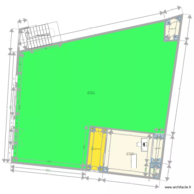 DIALLO 1. Plan de 5 pièces et 141 m²