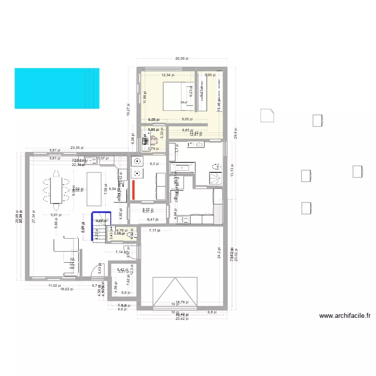 555-8. Plan de 3  et 30 m²