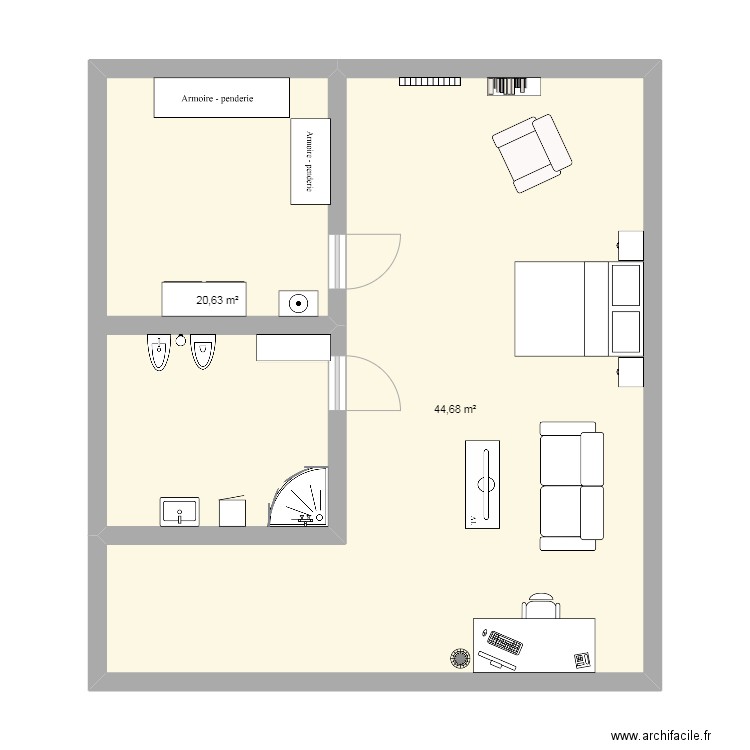 ma chambre a crancey. Plan de 0 pièce et 0 m2