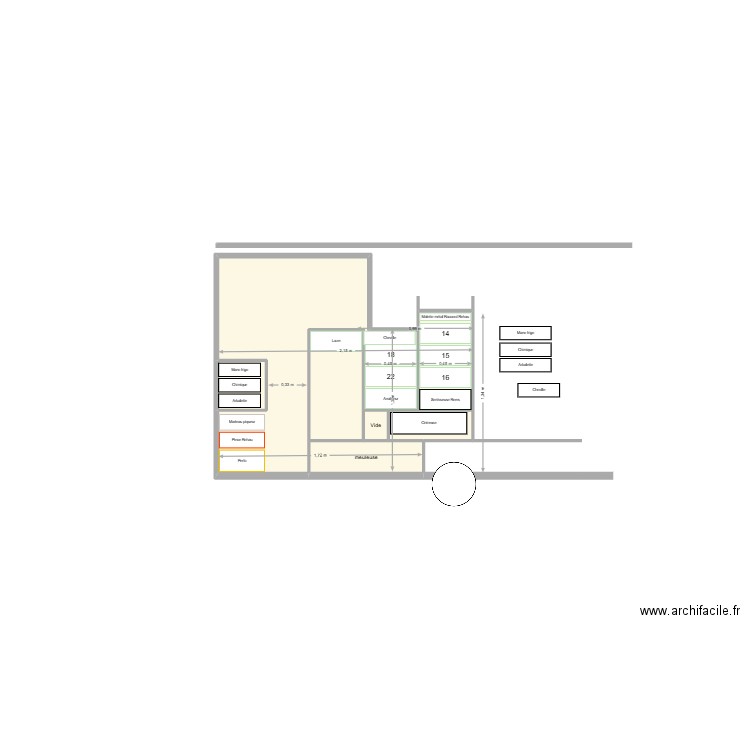Fourgon. Plan de 7 pièces et 3 m2
