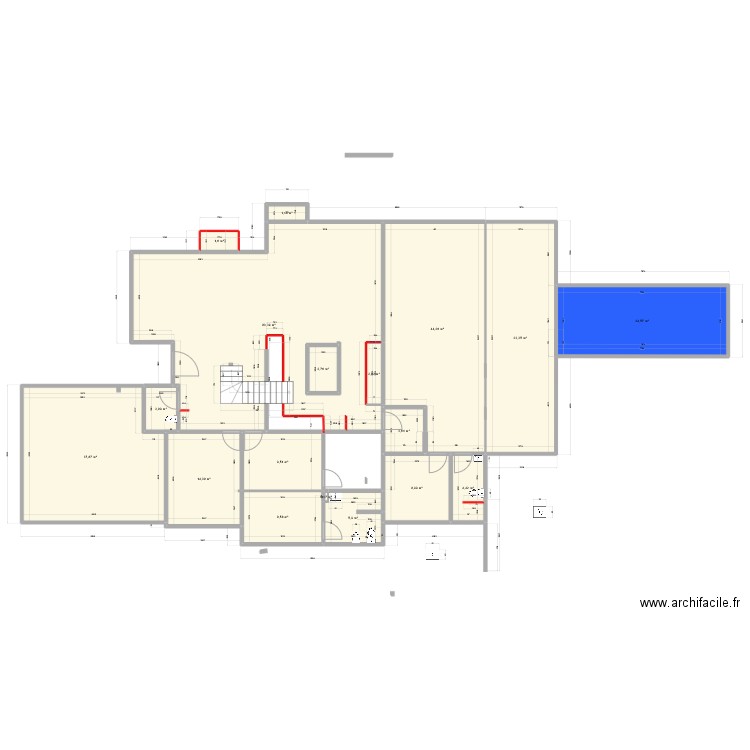 PLAM yk. Plan de 18 pièces et 290 m2