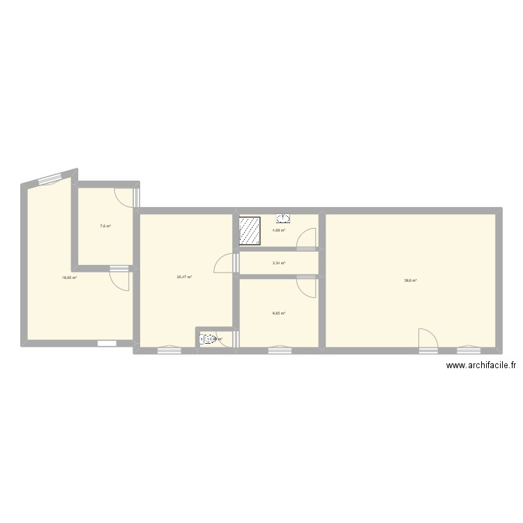 Villeny Gardien. Plan de 8 pièces et 106 m2