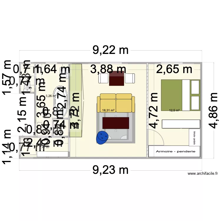 Casa_Fonten. Plan de 6  et 40 m²
