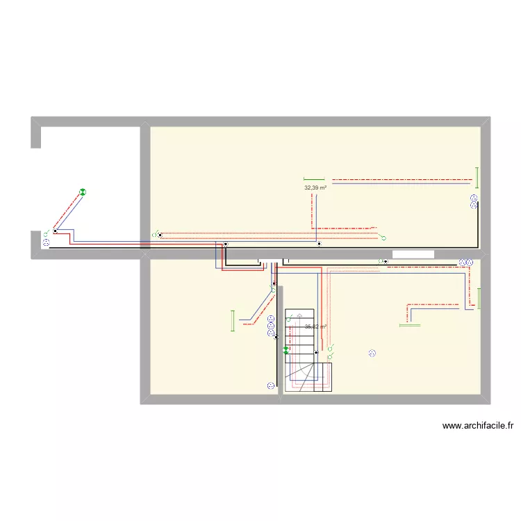 Houilles elec 6. Plan de 2  et 68 m²