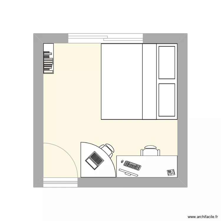 config 1. Plan de 1  et 12 m²
