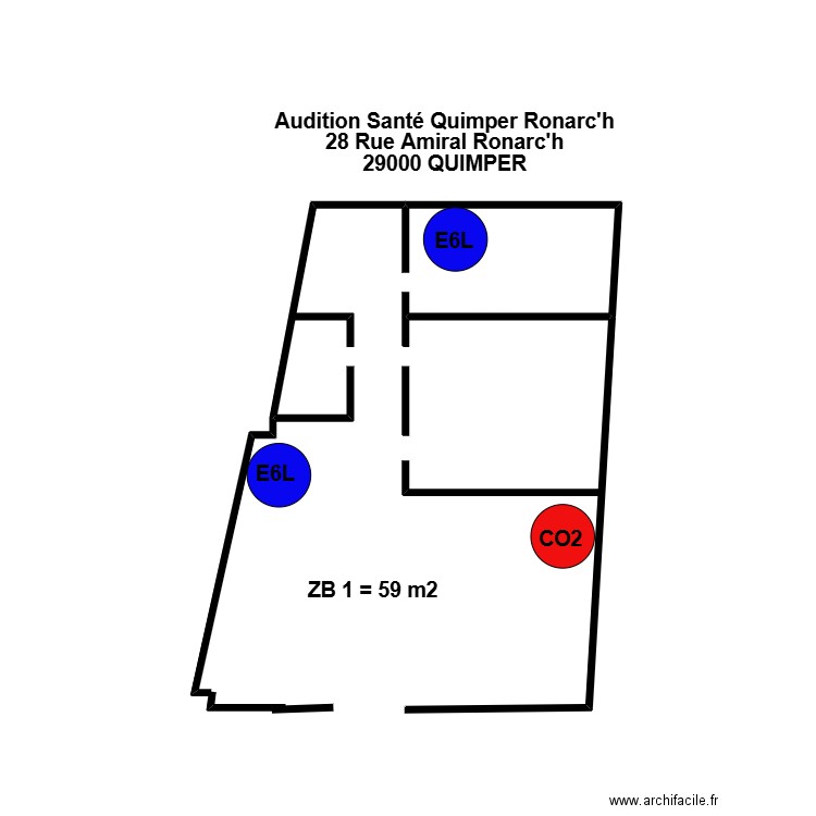 ZB Audition Santé Quimper Ronarc'h. Plan de 0 pièce et 0 m2