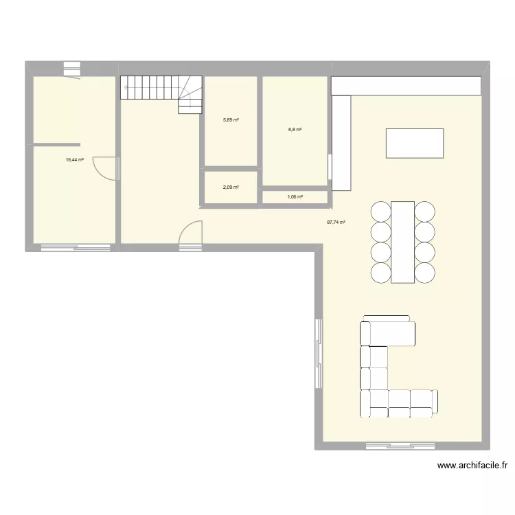 projet rez de chaussée. Plan de 6 et 144 m² projet rez de chaussée. Plan de 6 et 144 m²
