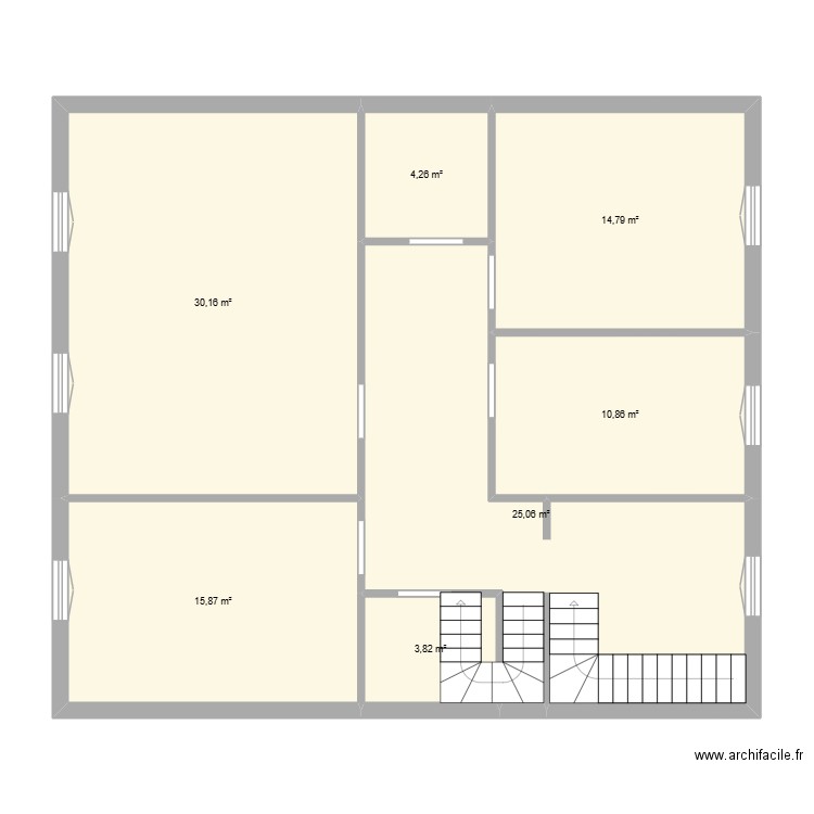 étage 1. Plan de 7 pièces et 105 m2