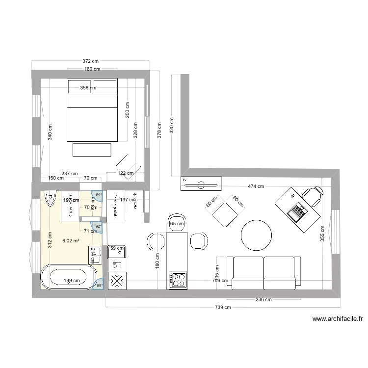 Appartement rosses. Plan de 