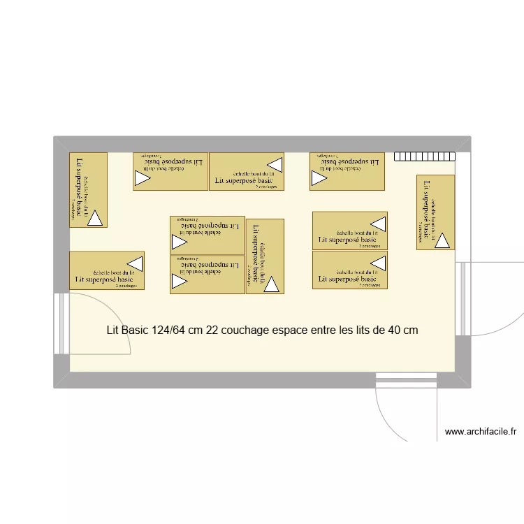 dortoir 18 place grand lit droite gauche 2. Plan de 