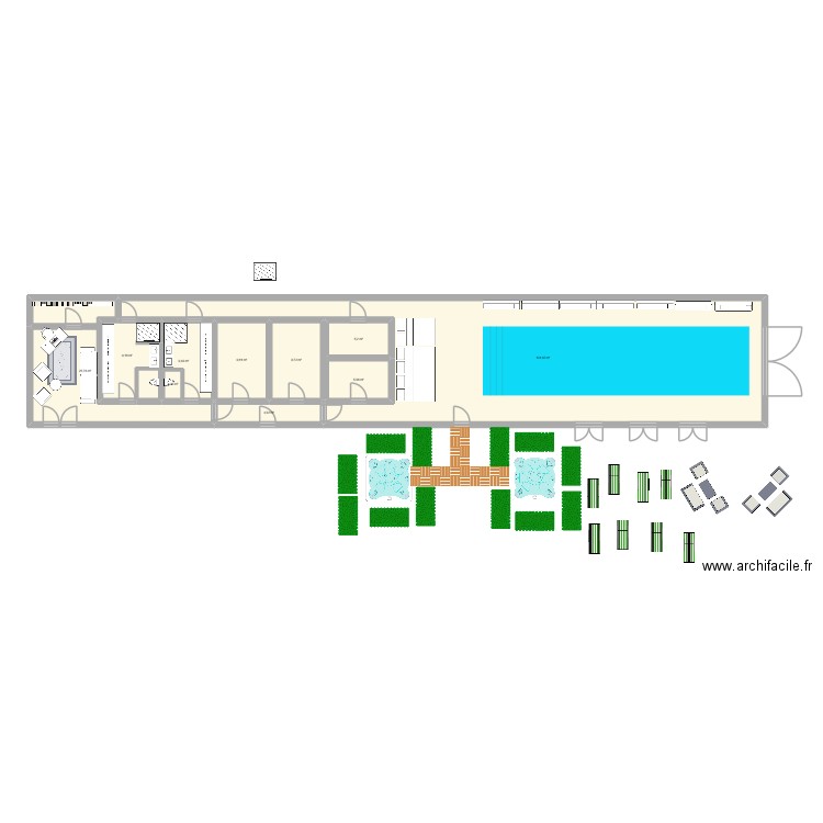 spa ronce. Plan de 10 pièces et 212 m2
