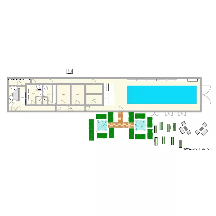 spa ronce. Plan de 10  et 212 m²
