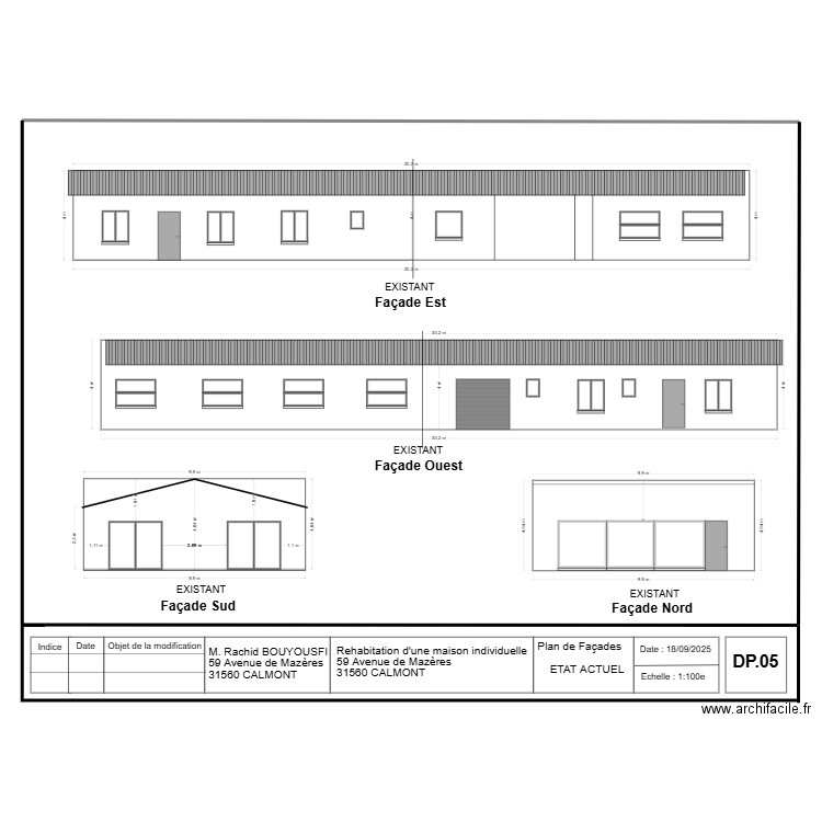 calmont etat ACTUEL DP5. Plan de 0 pièce et 0 m2