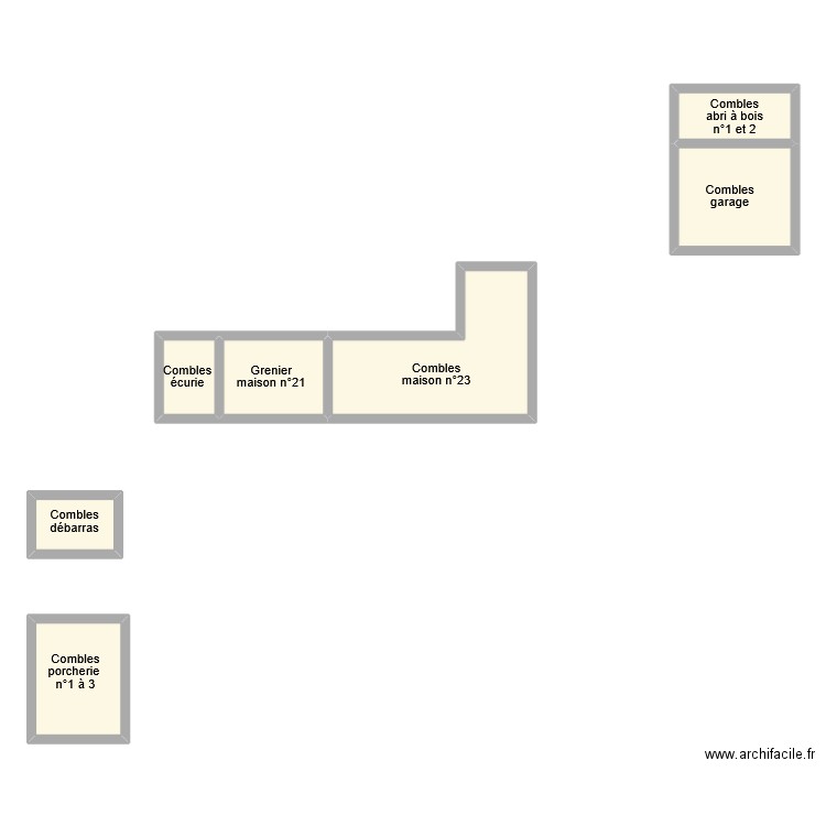 cheret dependa c etage. Plan de 7 pièces et 63 m2