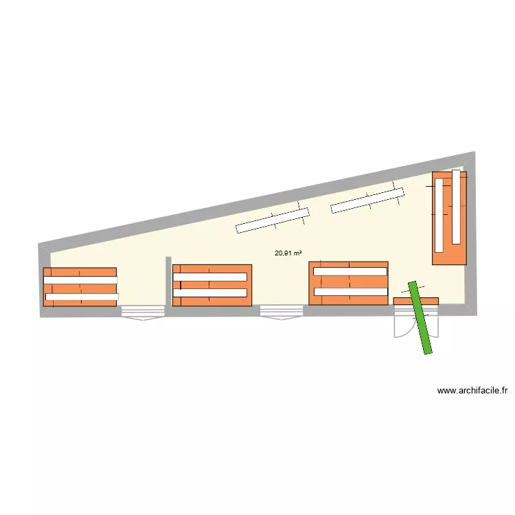 abri v&eacute;los 9 bis. Plan de 1  et 21 m²