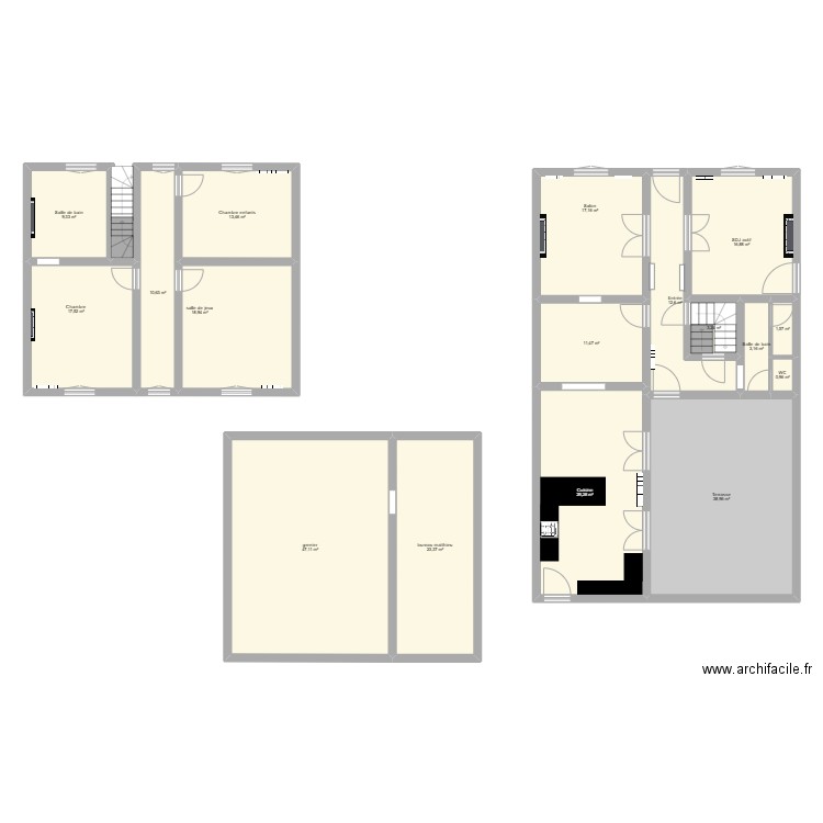 merbes. Plan de 17 pièces et 276 m2